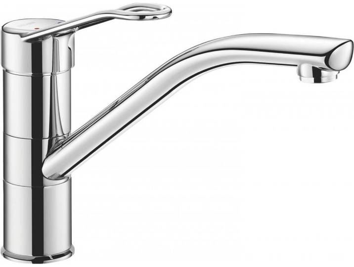 Mitigeur Delabie SPT\, monocommande\, avec robinet pivotant\, H.155 L.230\, avec levier