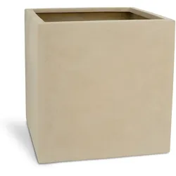 Polystone Pflanzwürfel - glatte Oberfläche 60 cm crème