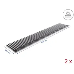 Delock Tierabwehr Barriere / Taubenabwehr für Photovoltaik Anlagen 1 m - 2 Stück braun (193 mm)
