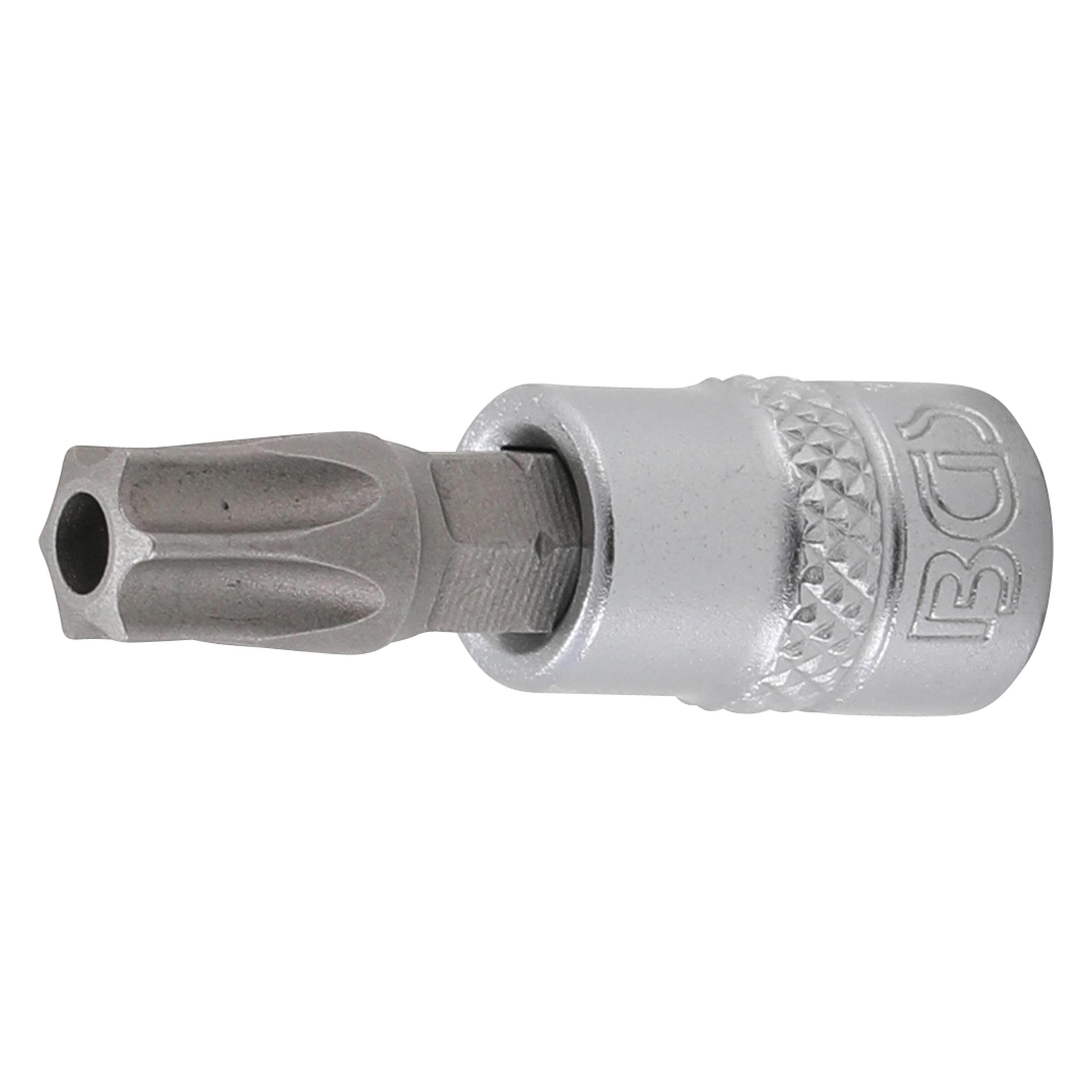 BGS Bit-Einsatz | Antrieb Innenvierkant 6,3 mm (1/4") | T-Profil (für Torx) mit Bohrung T45 (2165-T45)