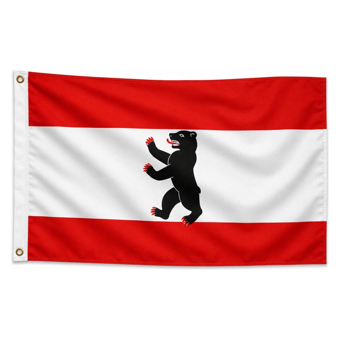 trends4cents Flagge Berlin ohne Krone 90 x 150 cm Fahne mit 2 Ösen 100g/m² Stoffgewicht Hissflagge (90 x 150 cm) (32205199)