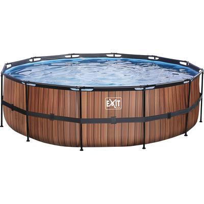 Framepool EXIT "inkl. Sicherheitsleiter", braun, H:122cm Ø:488cm, Schwimmbecken, ØxH: 488x122 cm, mit Sandfilteranlage