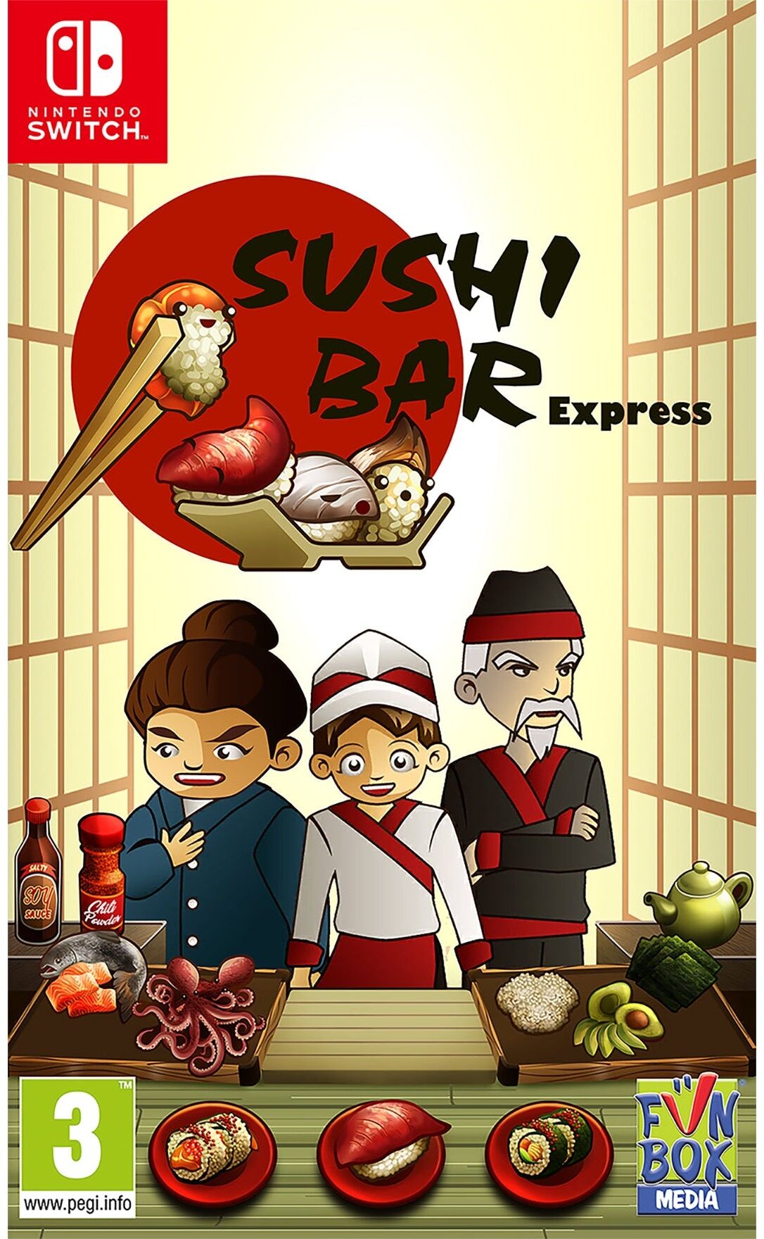 Funbox Media Ltd Sushi Bar Express for Nintendo Switch (Game Cartridge) - Fast-Paced Cooking Game, Ages 3+, PEGI 3, UK Physical Retail Edition, Nintendo Switch Game