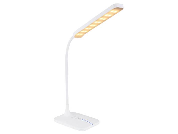 Globo Led-Schreibtischleuchte, Opal, Kunststoff, F, 43x12.8 cm, verstellbare Arme, Touch (on/off), Farbtemperaturwechsler, 3-fach schaltbar, Lampen & Leuchten, Innenbeleuchtung, Tischlampen, Schreibtischlampen