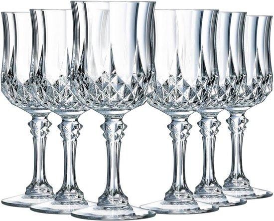 Set van 6 elegante hoogwaardige wijnglazen