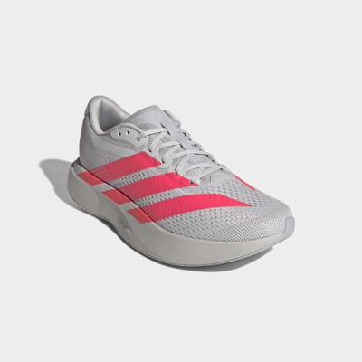 Laufschuh ADIDAS PERFORMANCE "ADIZERO PACER", Herren, Gr. 46, grau two, lucid rot, halo silber, Synthetik, Textil, Schuhe Laufschuh, inspiriert vom Design des adizero Evo SL