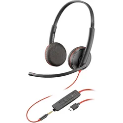 HP Poly Blackwire C3225 Stereo USB-C (Kabelgebunden, USB-C), Office Headset, Schwarz