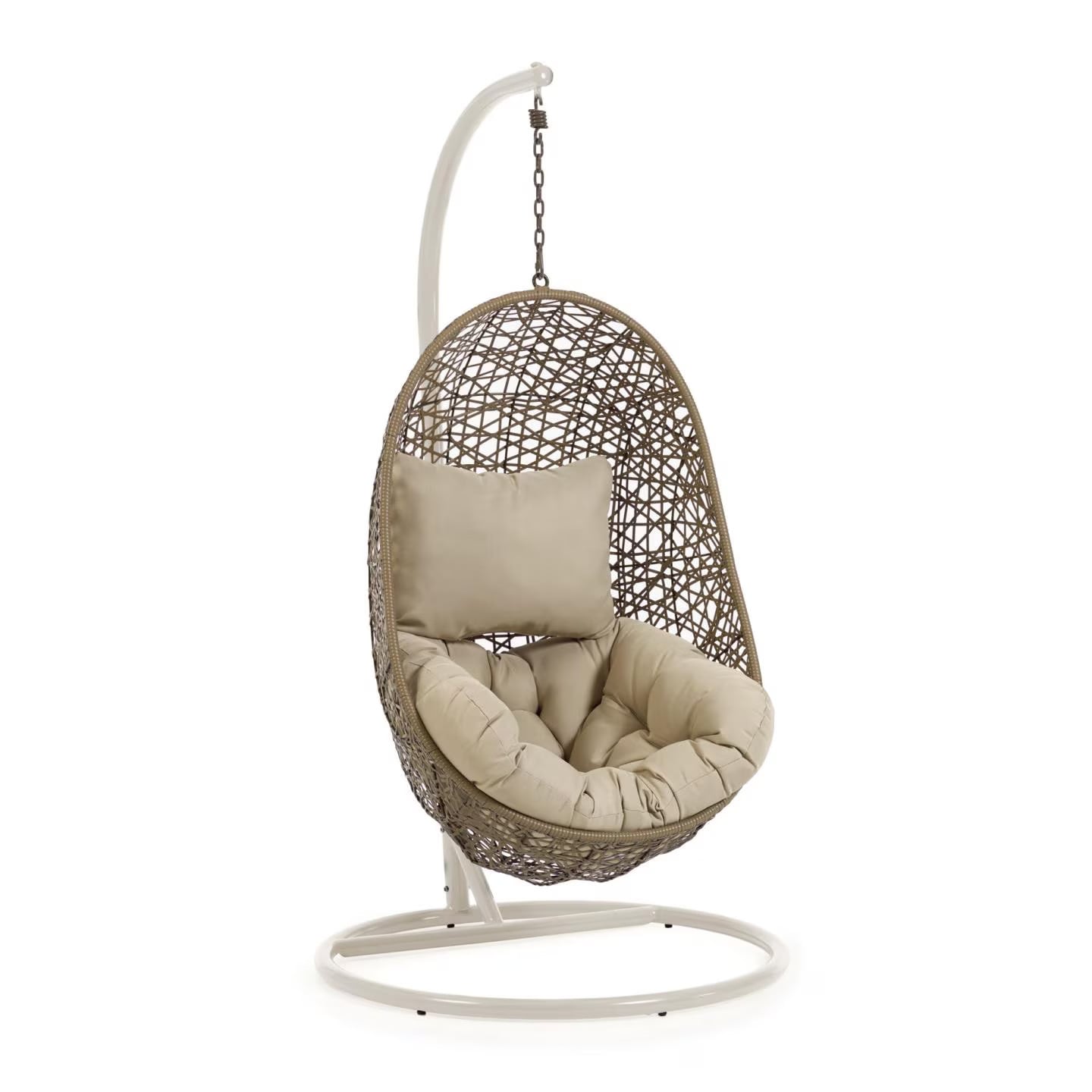 Kave Home Hangstoel Florina met standaard - Bruin/Beige