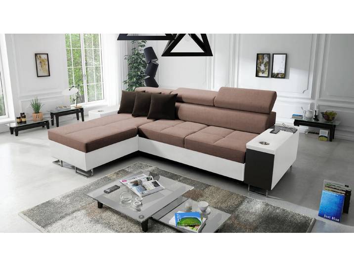 Kaiser Möbel Ecksofa Bequemes mit Schlaffunktion MORENA I MINI Doppelfarbe