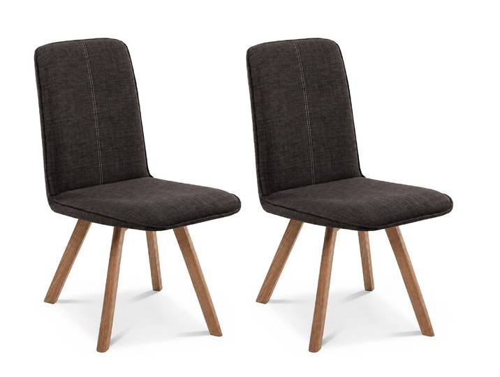 GLORIA 2er SET Polsterstühle, Gestell Massivholz, ohne
