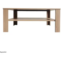 HTI-Living, Couchtisch + Beistelltisch, Couchtisch Nina Rechteckig Artisaneiche mit Ablage (59.80 x 100 x 42 cm)