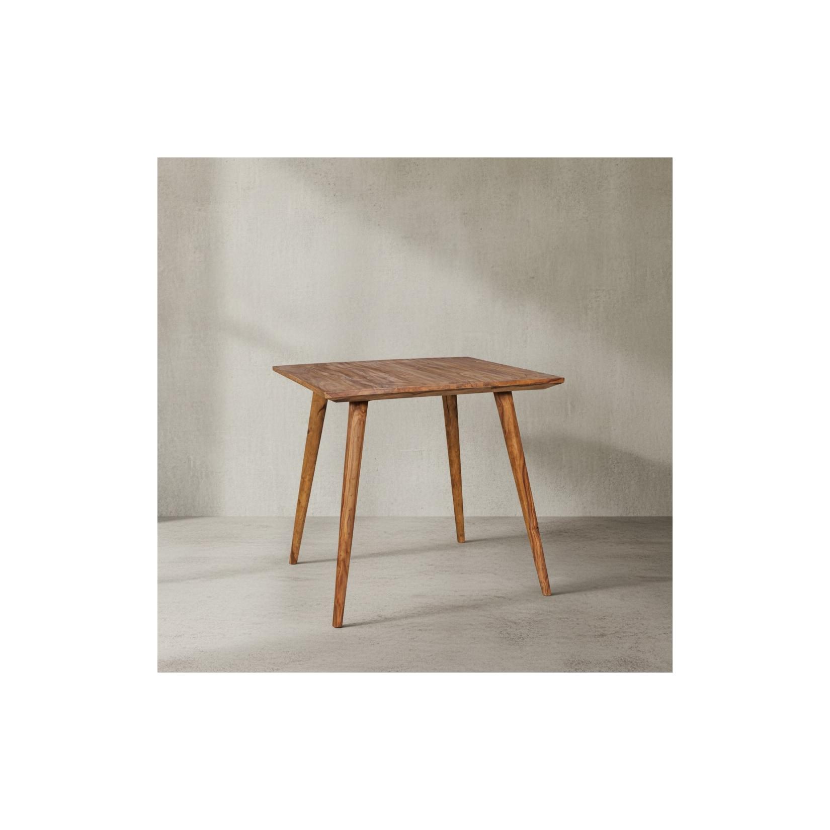 KADIMA DESIGN Retro Landhausstil Esstisch Massivholz - Braun, 80 x 80 x 76 cm, Handgefertigt, KADIMA DESIGN