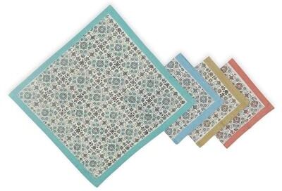 LILY REVERIE Napkins by Sustainable Threads   100% Cotton   Hand block printed   Fairtrade   16x16 inch (Set of 4)