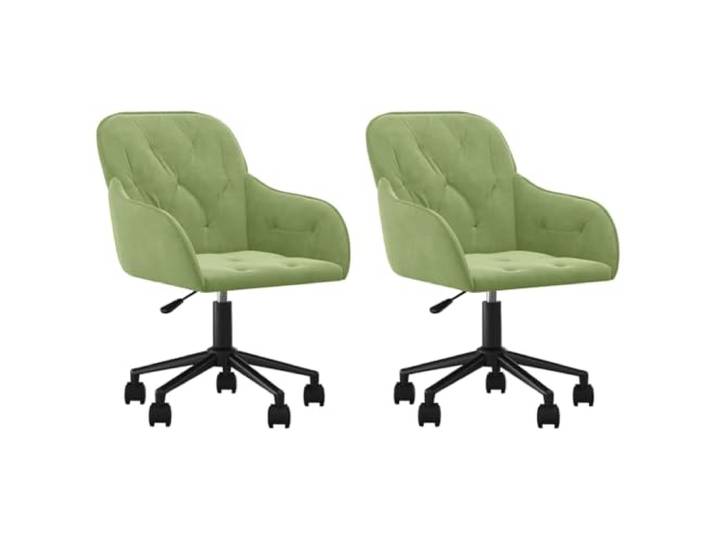 KDVXBCQJH Esszimmerstühle 2er Set Drehbar Samt Hellgrün mit Rollen Höhenverstellbare Küchensessel mit Polsterung und Armlehne für Wohnzimmer, Arbeitszimmer und Essbereich.