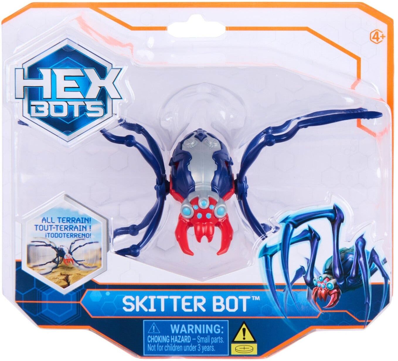 Spin Master HEX BOTS Skitter Bot Red Spider Robotic Toy - Autonomous Movement - Ages 3 and Up - STEM Toy