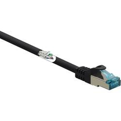 Renkforce RF-5044042 RJ45 Patchkabel CAT 6a S/FTP 1.00 m Schwarz Flammwidrig 1 St.
