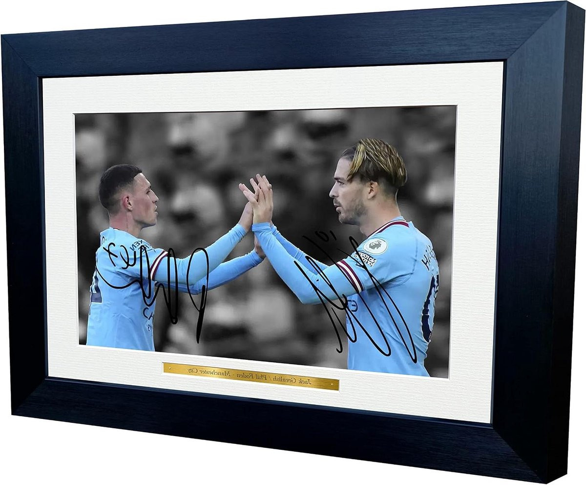 Voetbal Poster met Digitale Handtekening - A4 Formaat - Zwart