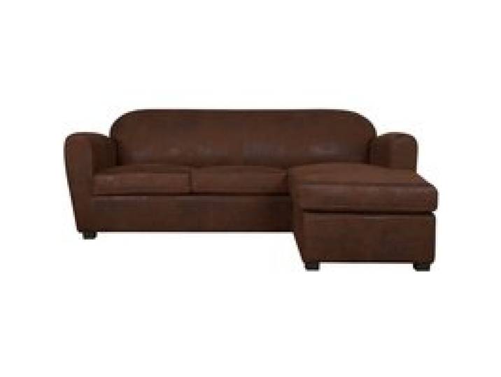 Canapé d'angle microfibre aspect cuir vieilli Owen