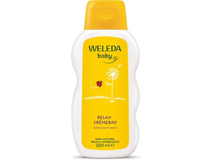 Weleda Baby Calendula Relax Crèmebad - Lavendel & Neroli - Baby Badolie - Kalmerende\, Ontspannende Geur - Reinigt\, Verzorgt & Kalmeert - 100% Natuurlijke Ingrediënten - 200ml