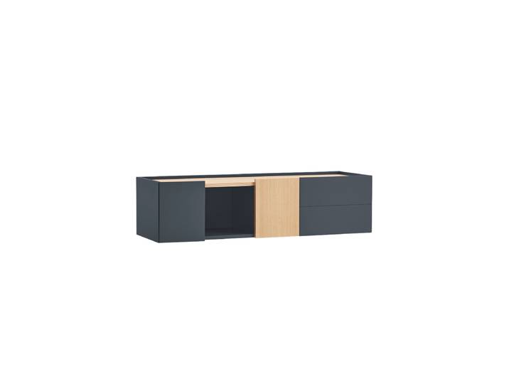 Design Lowboard & Wandkonsole „Otto“ Anthrazit / Eiche Teulat