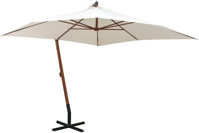 Ampelschirm Azurblau 3x3 m mit massiver Tanne und freihängendem Schirmdach, robustes Polyester, UV-Schutz und Modernes Design für Terrasse, Garten und Balkon