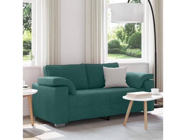 Moderne Canapé Loveseat-Canapé Relax convertible-Vert Foncé 140 cm Tissu - Canapé salon Mode @FR(261383)