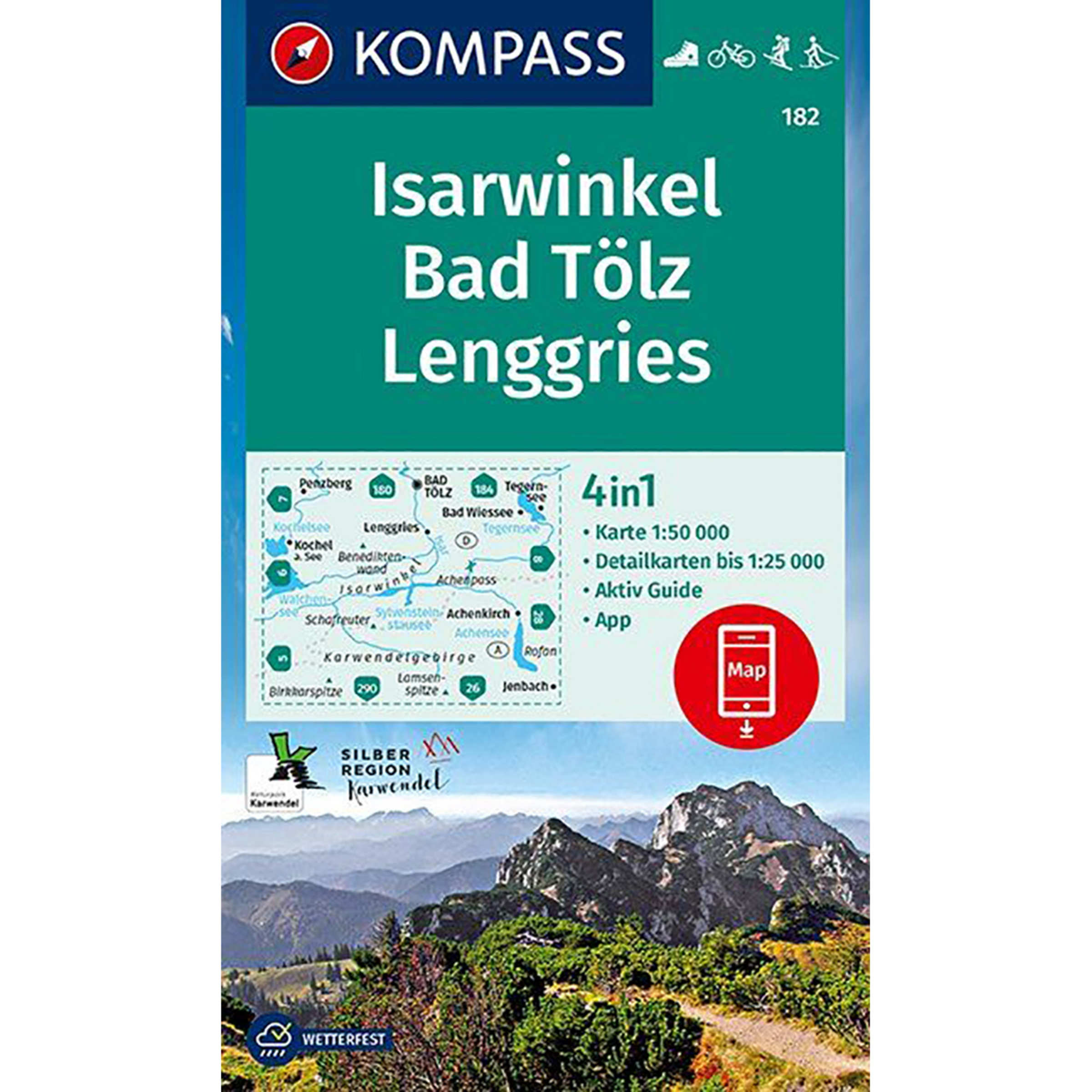 Kompass Verlag WK 182 Isarwinkel - Bad Tölz, Lenggries Topografische Karten