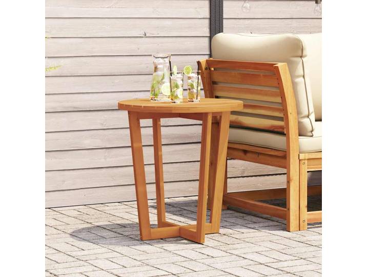 vidaXL Garten-Beistelltisch Rund Ø70x75 cm Massivholz Akazie