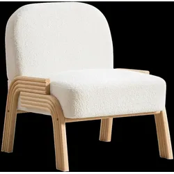 SESSEL aus Chenille und Massivholz, skandinavisches Design und armlos