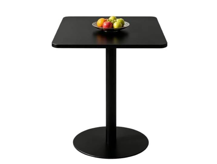 Yopappol Moderner, Einbeiniger, Quadratischer, Schwarzer Bartisch, Wasserdichter Metall-Sockeltisch, Universeller Kleiner Esstisch Für Café, Kleines Zuhause, Terrasse, Pausenraum Im Büro(70x70x73cm)