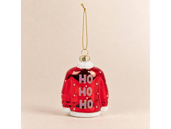 Weihnachtsschmuck, Pullover aus rotem, rosa und weißem Glas