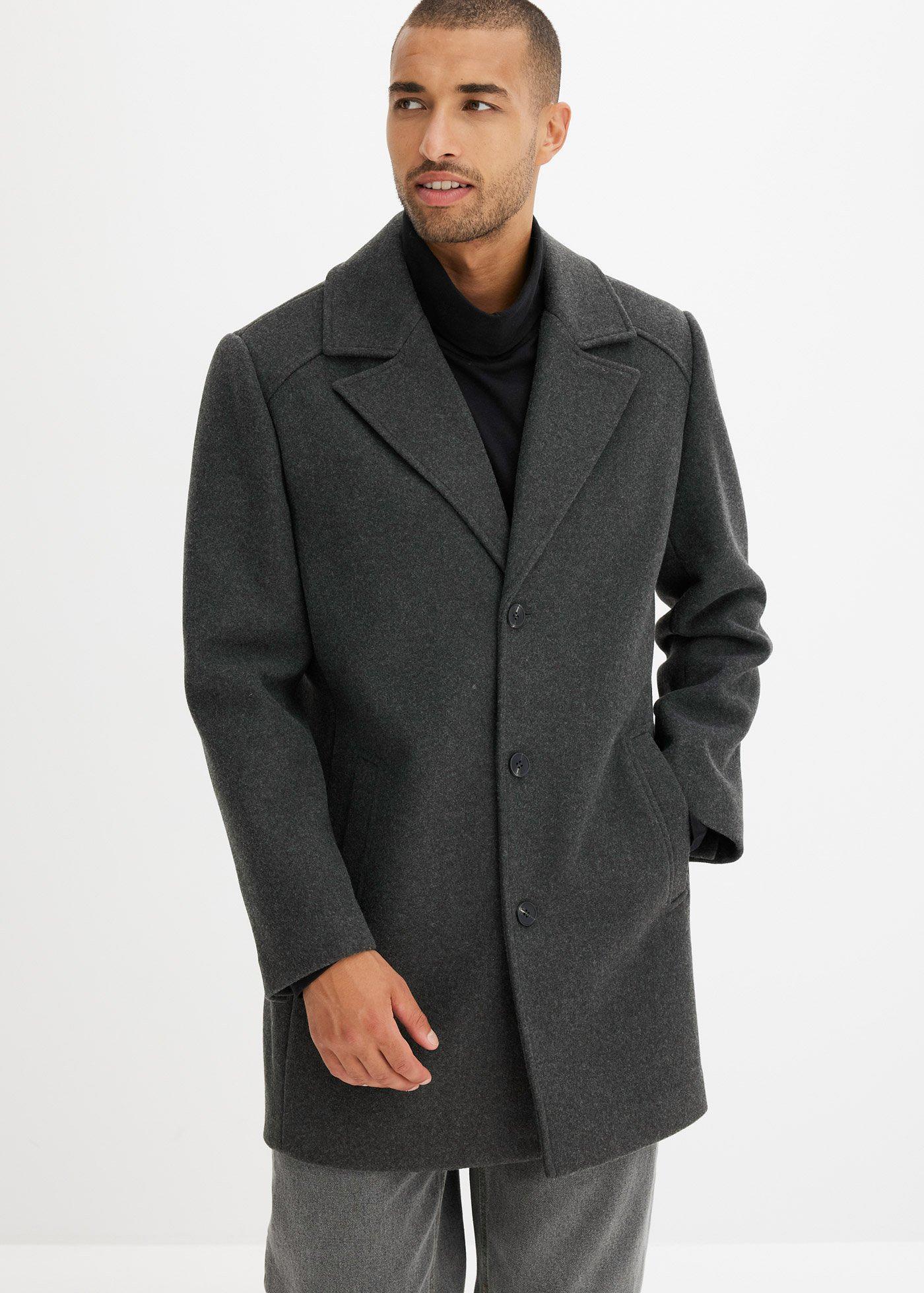 bonprix Kurzmantel mit Woll-Anteil, grau, Gr.56, Schöner Kurzmanteil im Cabanjacken-Stil mit Woll-Anteil