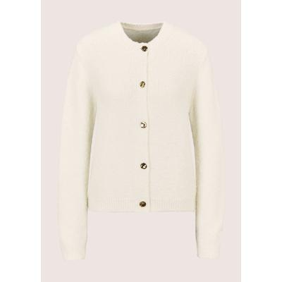 Strickjacke MADELEINE "Strickjacke Weiche Strickjacke mit Zierknöpfen", Damen, Gr. 36/38, wollweiß, Modern, gerade, Strickjacken Strickjacke