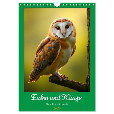 Eulen und Käuze - Diese Wesen der Nacht (Wandkalender 2026 DIN A4 hoch), CALVENDO Monatskalender