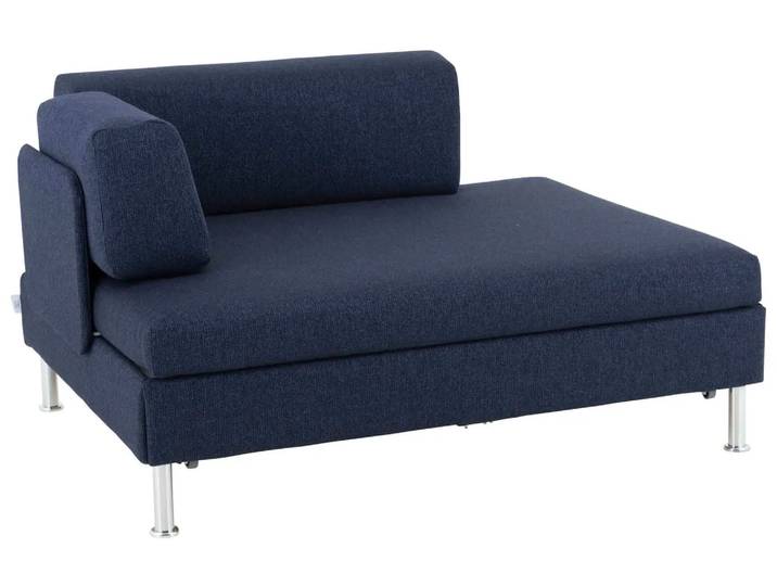 Bettsofa Bed For Living, Stoff Navy, Füsse Aluminium