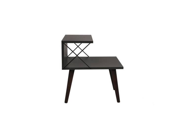 Habitat Garten Nachttisch cross Braun, Dunkelbraun, Holz, 40x55x50 cm, Schlafzimmer, Nachtkästchen