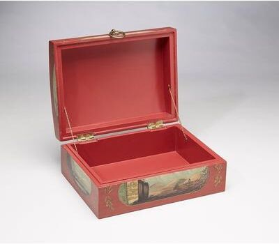 Orchard Creek Designs Wooden Hinged Decorative Box, Burnt Orange - Burnt Orange