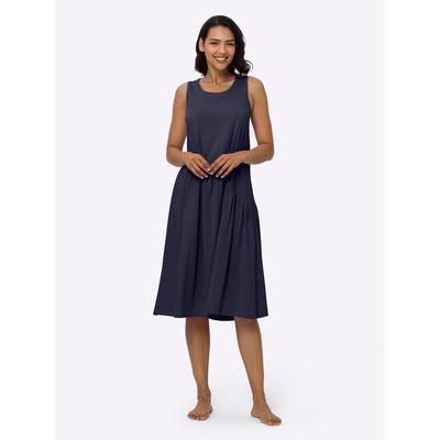 Sommerkleid "Sommerkleid", Damen, Gr. 52/54, Normalgrößen, ohne Ärmel, blau (marine), 100% Baumwolle, unifarben, lang, Rundhals, Kleider Sommerkleid