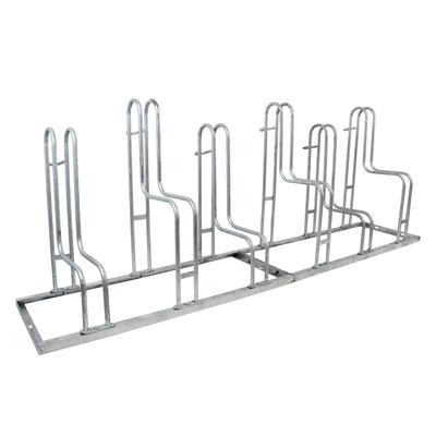 Baumarktplus Fahrradständer für 6 Fahrräder höhenversetzt 210 x 75,5 cm Stahl feuerverzinkt grau 2x3 Bodenparker Reihenparker