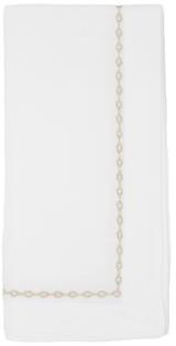 Saro Lifestyle Timeless Chainlink Embroidery Napkin (Set of 4)