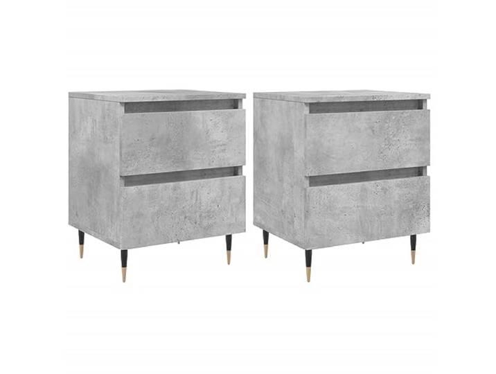 KUTYWEXFM 2er Set Nachttische Betongrau 40x35x50cm Holzwerkstoff Moderne Beistelltische mit 2 Schubladen für Schlafzimmer und Wohnbereich. Kompakter Stauraum im eleganten Beton-Look.