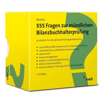555 Fragen zur mündlichen Bilanzbuchhalterprüfung, Geheftet von Hans J. Nicolini, Nwb Verlag, 978-3-482-66607-0