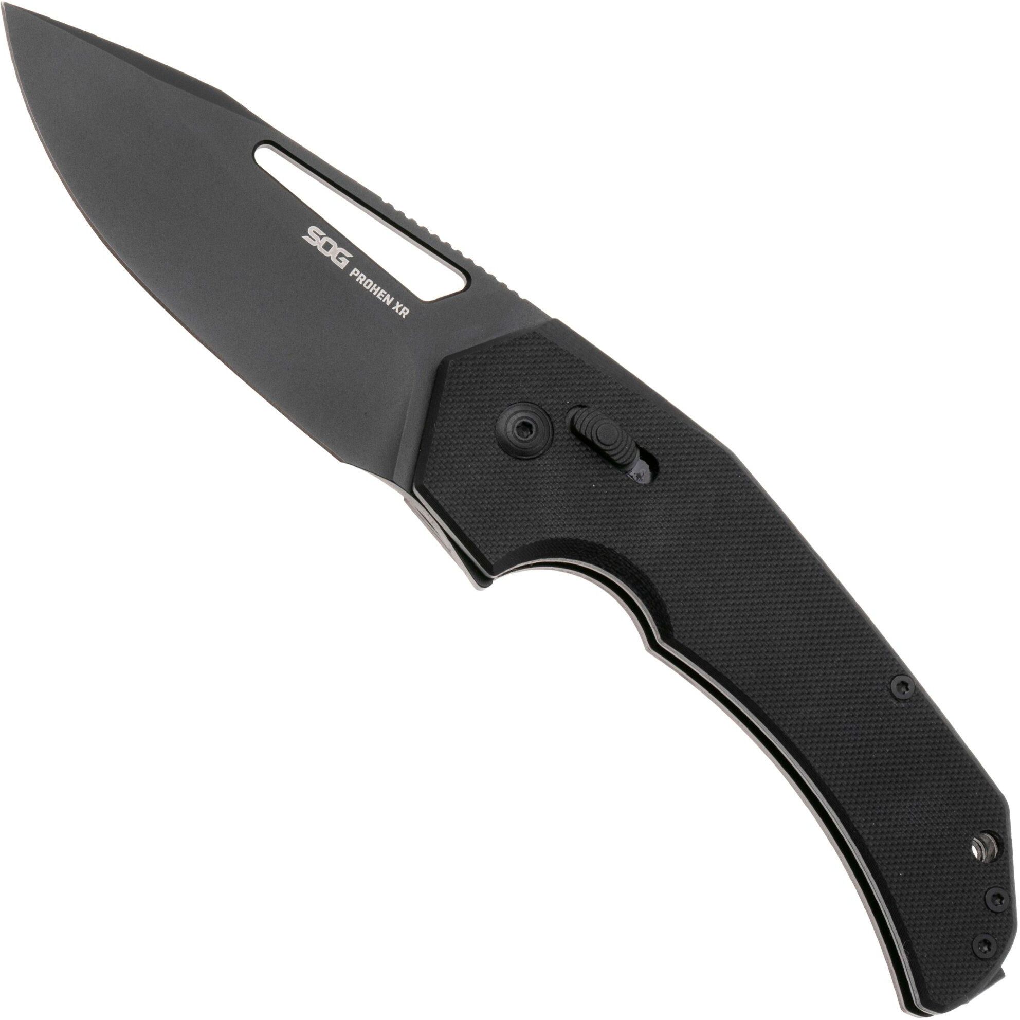 SOG Prohen XR 12-25-01-57, Titanium Nitride D2, Blackout G10 coltello da tasca, Mikkel Willumsen design