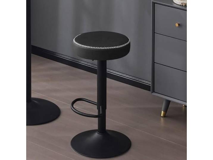 EUGAD Tabouret de Bar Rond Tabouret de Cuisine Pivotant en Similicuir Vintage Anthracite E0AG0205-1