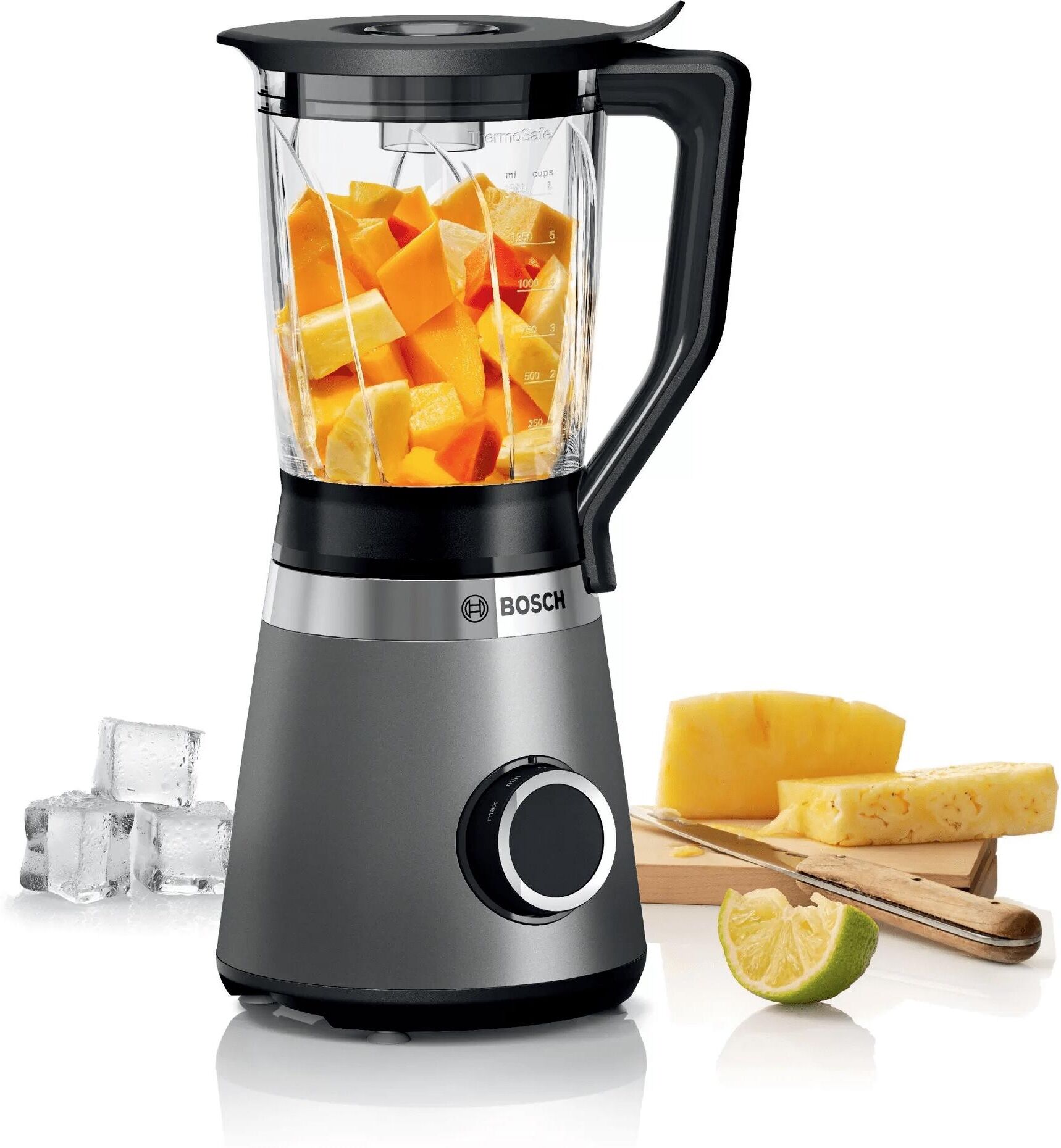 Bosch Standmixer "MMB6172S Silber", silber (silberfarben), B:23cm H:41cm T:19,5cm, Zerkleinerer, Impulsfunktion, Mixen, Smoothies, Standmixer silberfarben Einheitsgröße