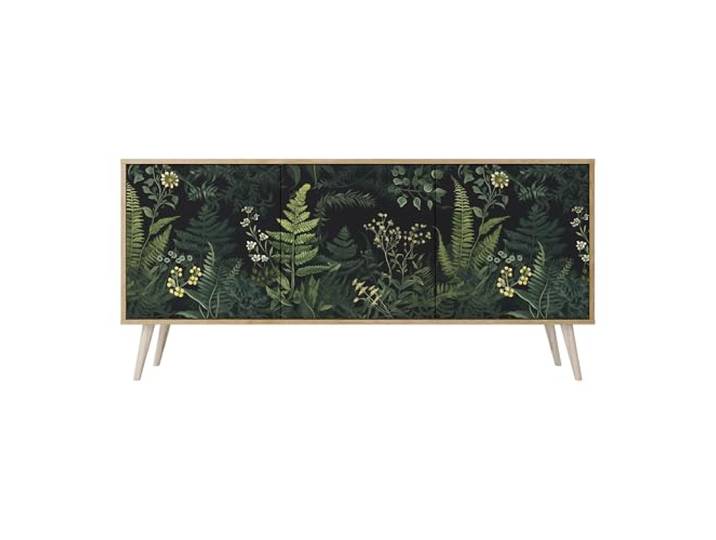 SPACEREBELS Moderne Kommode Mit 3 Türen 164,5x57,5x42 cm Kleiderschrank mit Mustern Komodenschrank Möbel TV Schrank Sideboard Flurkommode Wohnzimmer Mehrzweckschrank Flur Natur