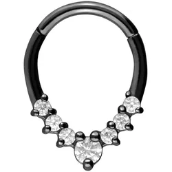 Chirurgenstahl Segmentring Clicker TROPFEN + 7 KRISTALLE