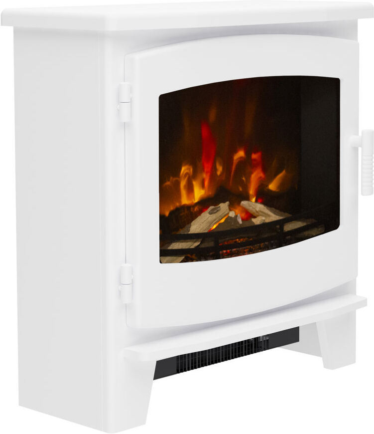 Flare Beacon Freestanding Timber Electric Stove Ash White 59.9" H x 58.6" W x 29.2" D