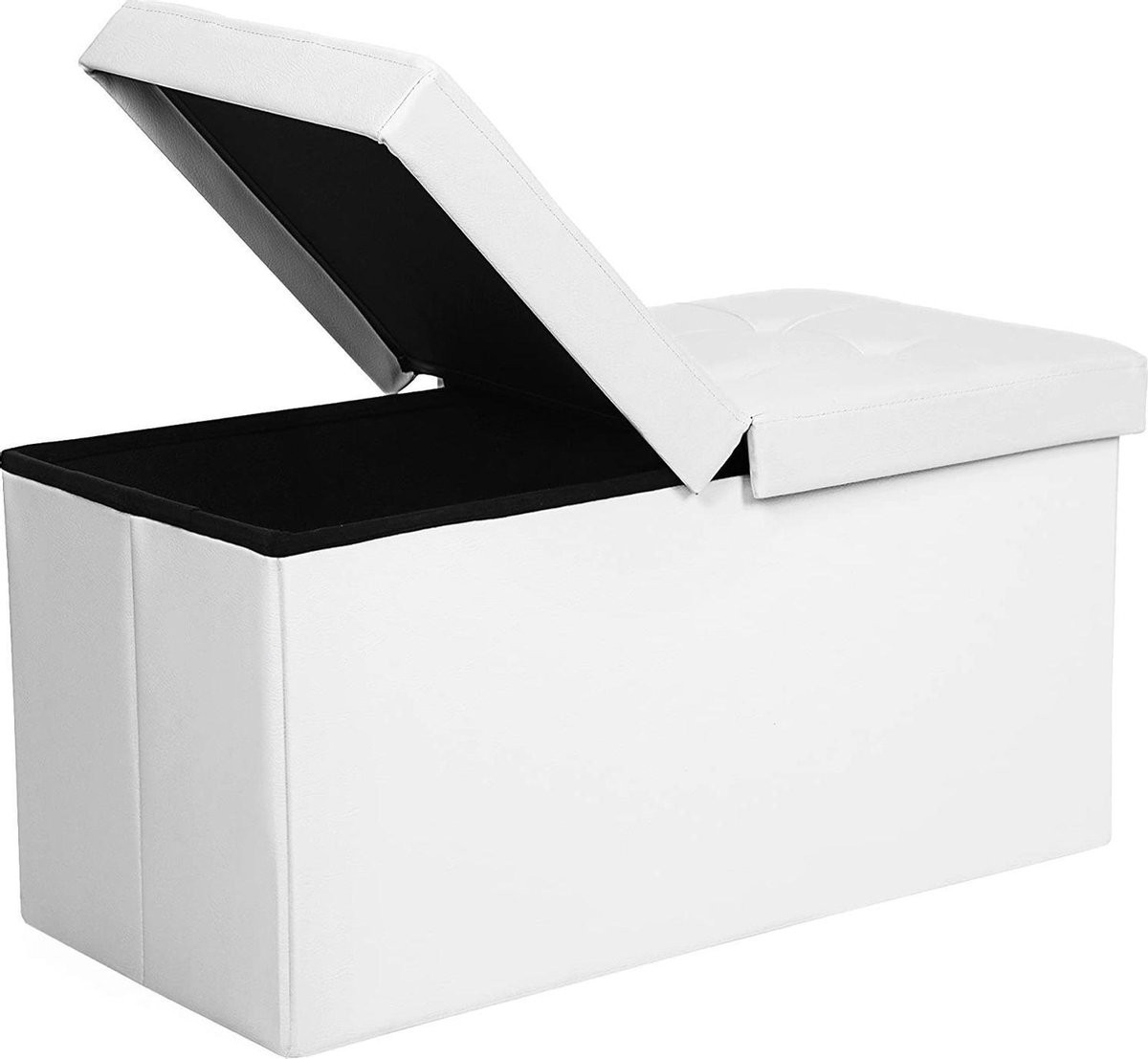 Songmics Zitbank Kruk Opklapbare Zitkist Wit LSF45WT B/D/H: 76 x 38 x 38 cm