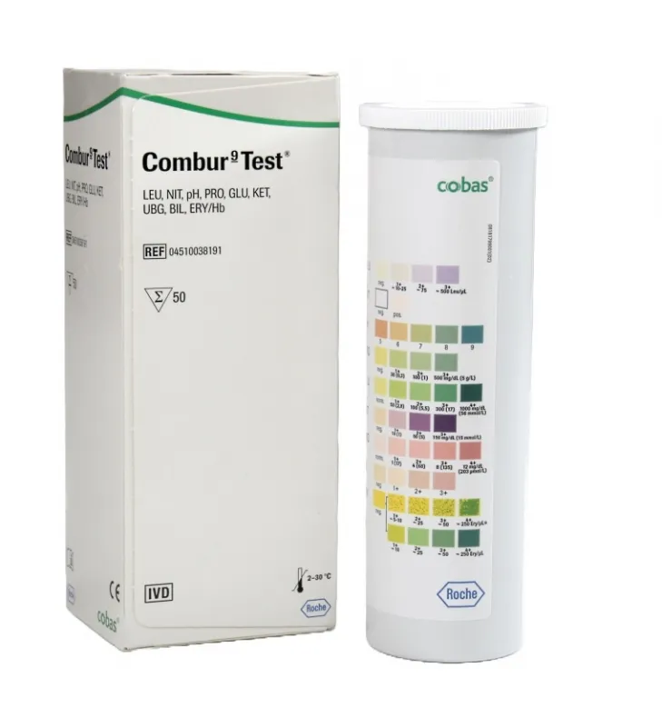 Roche Diagnostik Roche Combur 9 Test Urinteststreifen, 9 Parameter (50 Stück) 04510038191